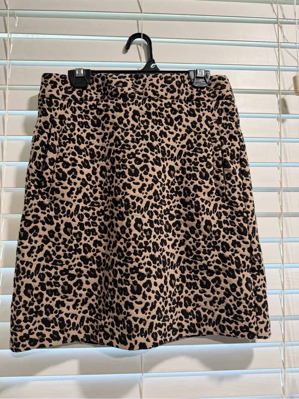 LOFT Leopard Print A-Line Mini Skirt - Black on Tan